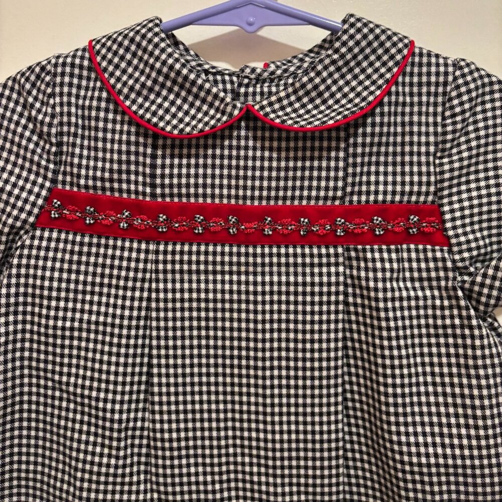 Houndstooth 2T Luli & Me dress with red piping